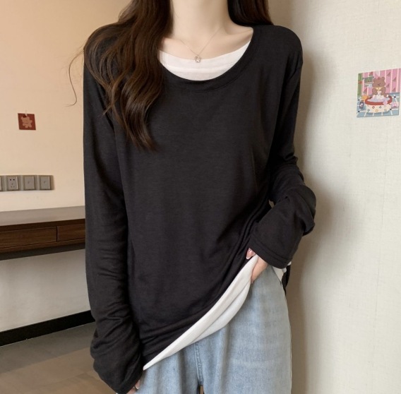 長袖ブラウス トップス ロングTシャツ 着痩せ 百掛け ゆったり