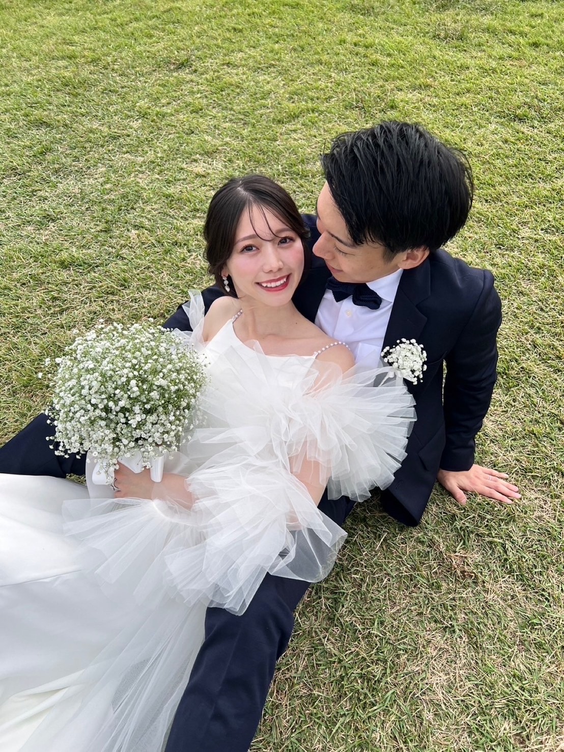 実例写真！人気上昇！ウェディングドレス+トップス ツーピース ビーズ クレープ生地 ブライダル 前撮り