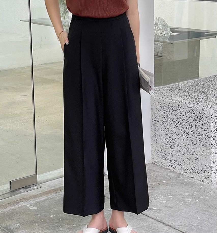 ボトムス デート モテアイテム スラックス ストレート ハイウエスト アンクル丈 コットン 大人可愛い きれいめ 上品 おしゃれ かっこいい 大人可愛い ラブリー キュート ガーリー クール モード系