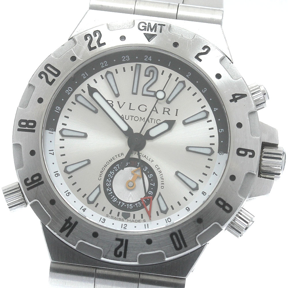 ブルガリ BVLGARI GMT40S ディアゴノ GMT デイト 自動巻き メンズ _891335【中古】