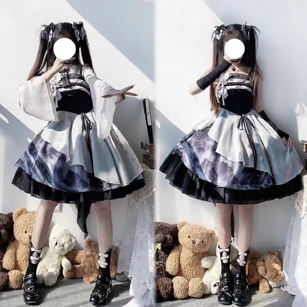 和風 ロリータ ワンピース ドレスコスプレ かわいい レトロイベント ハロウィン長袖卒業式結婚式 A70