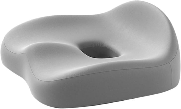 座椅子 姿勢補正 低反発クッション 洗えるカバー付き 長時間 テレワーク メモリーフォーム 大人 子供 小さいサイズ u字(グレー, 33x37x9cm)