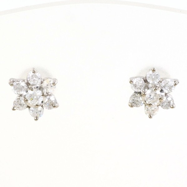 K14 14金 WG ホワイトゴールド ピアス ダイヤ 0.25 ×2 ジュエリー 中古