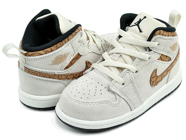 ジョーダン 1 ミッド SE トドラー キッズ スニーカー 子供靴 AJ1 ブラウン エレファント