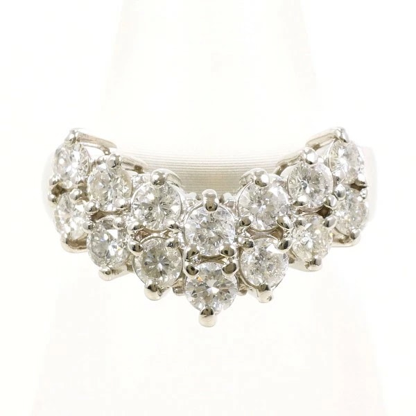 PT900 プラチナ リング 8号 ダイヤ 1.00 カード鑑別書 中古