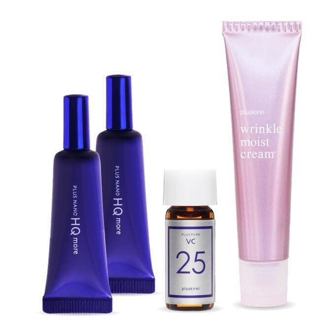 純 ハイドロキノン 4% ヒト幹細胞培養液 配合 クリーム プラスナノHQモア 5g 2本＋リンクルモイストクリーム＋プラスピュアVC25ミニ