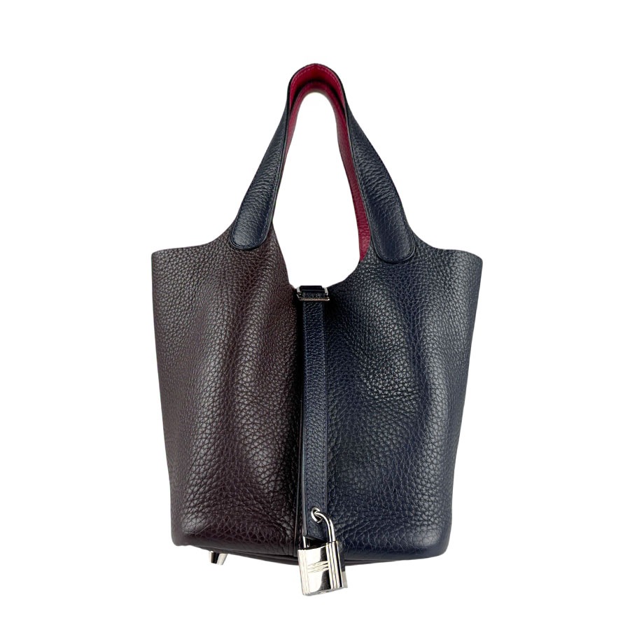 エルメス HERMES ハンドバッグ ピコタンロック カザック2 PM トリヨンクレマンス ブルーニュイ×ルージュセリエ×フランボワーズ シルバー レディース z5855