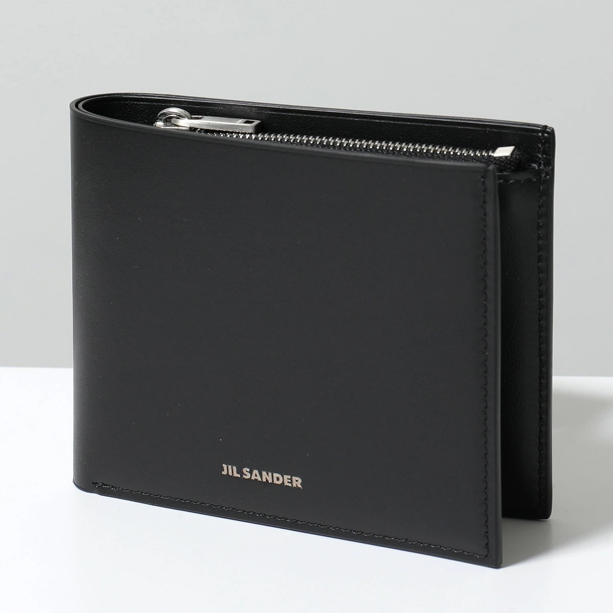 JIL SANDER ジルサンダー 二つ折り財布 J25UI0002 P5995 メンズ 小銭入れあり レザー ミニ財布 ファスナー ポケットウォレット 001/BLACK