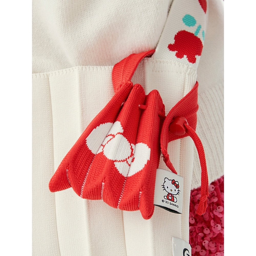JOSEPH & STACEY ラッキープリーツニットナノバッグ ハローキティ バルバドス レッド