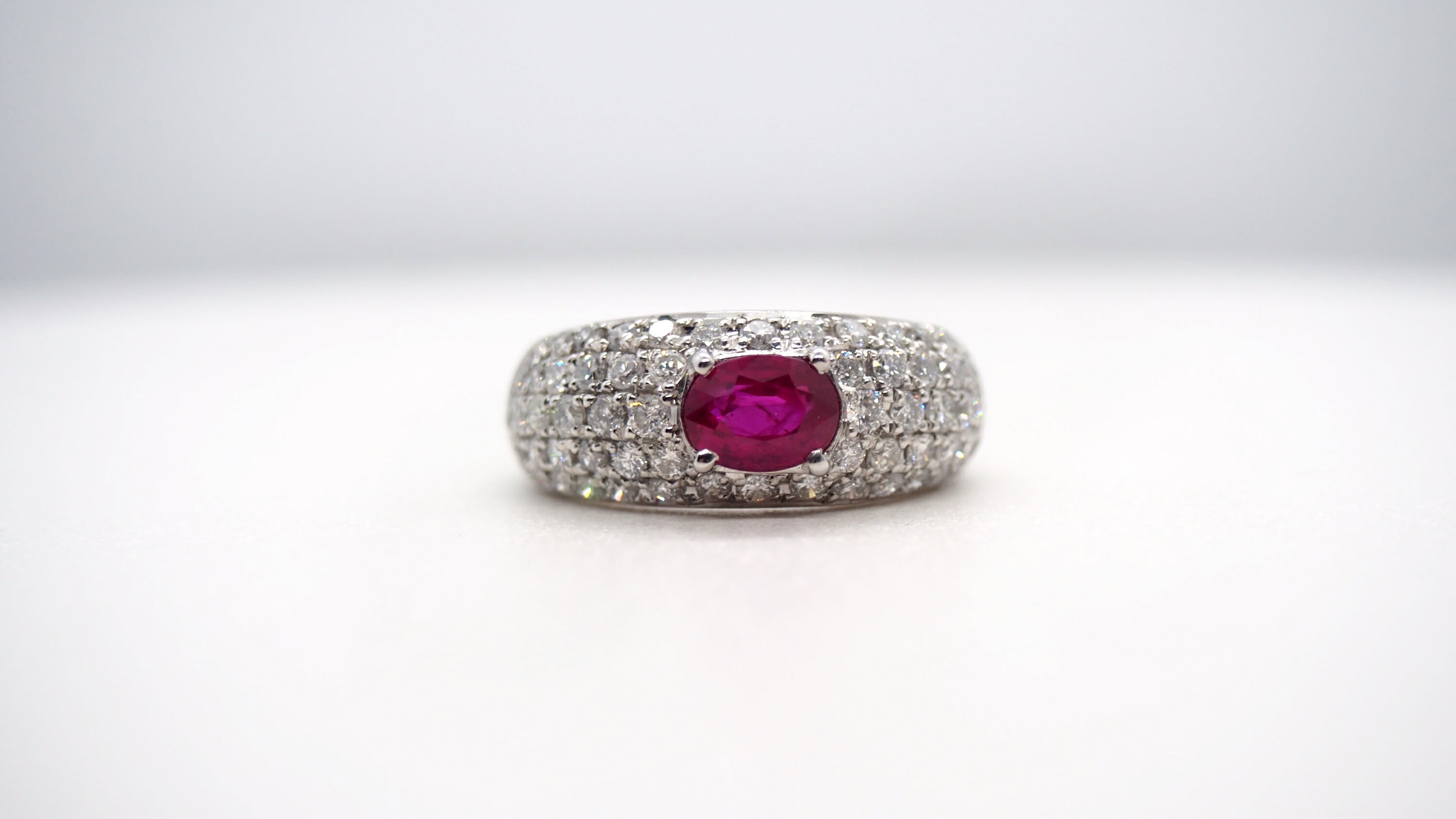 リング ルビー 1.141ct ダイヤモンド 1.330ct Pt900 プラチナ