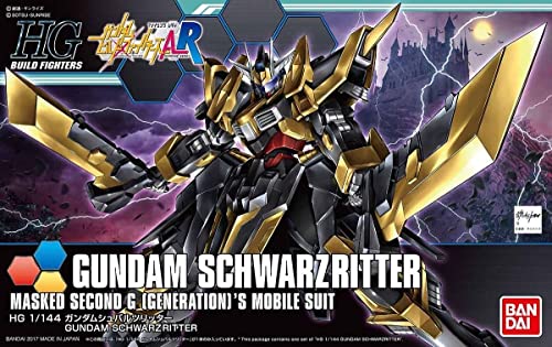 HGBF ガンダムビルドファイターズAR ガンダムシュバルツリッター 1/144スケール 色分け済みプラモデル