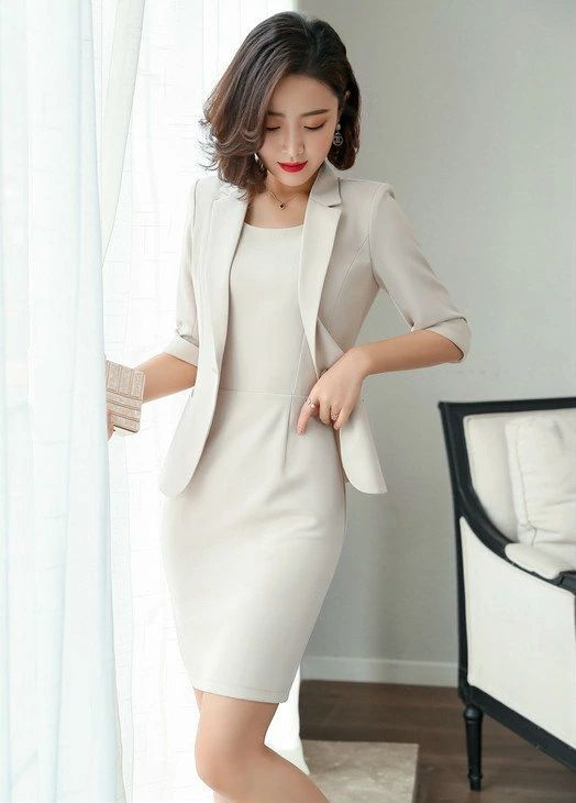 凄く人気がある テーラードジャケット カジュアルスーツ 上品 ハイウエスト ワンピース お仕事コーデ 大きいサイズ キレカジ 長袖 きれいめ おしゃれ お出かけ ノースリーブ お呼ばれ ベージュ 上下