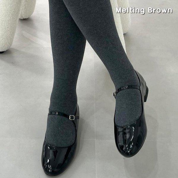 女性エナメルメリージェーンフラットシューズ K79