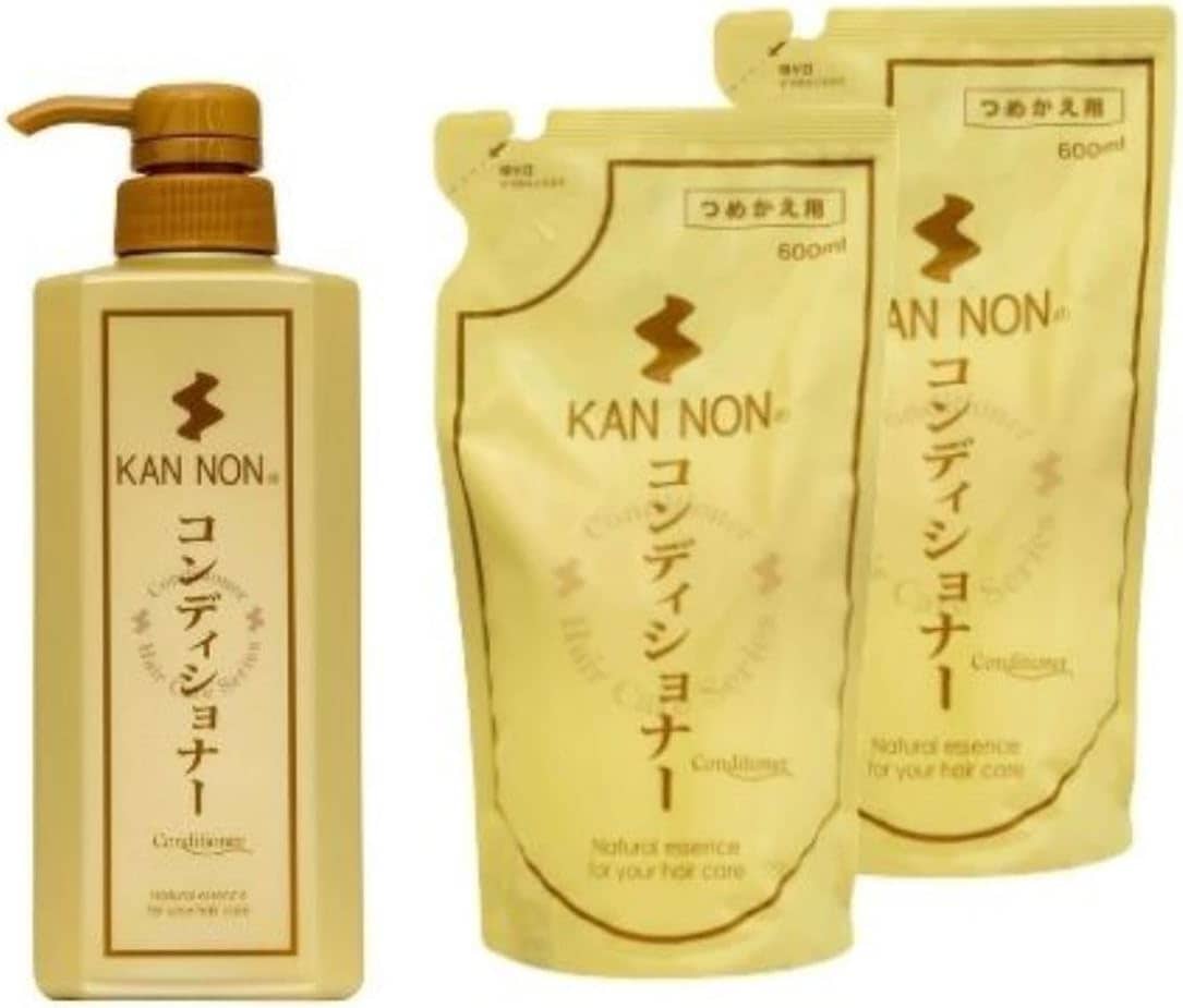 観音温泉 コンディショナー 本体700ml×1個＋詰替用600ml×2個 温泉水 はちみつ配合 ヘアケア 温泉コスメ