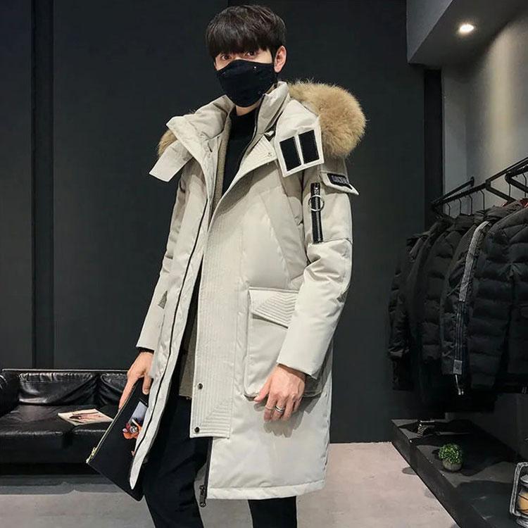 新入荷 ダウン90% 本物のダウン　秋冬　ロングダウンコート メンズ ダウンコート フード付き ロング メンズ ダウンジャケット ロングコート アウター ダウン 防寒保温