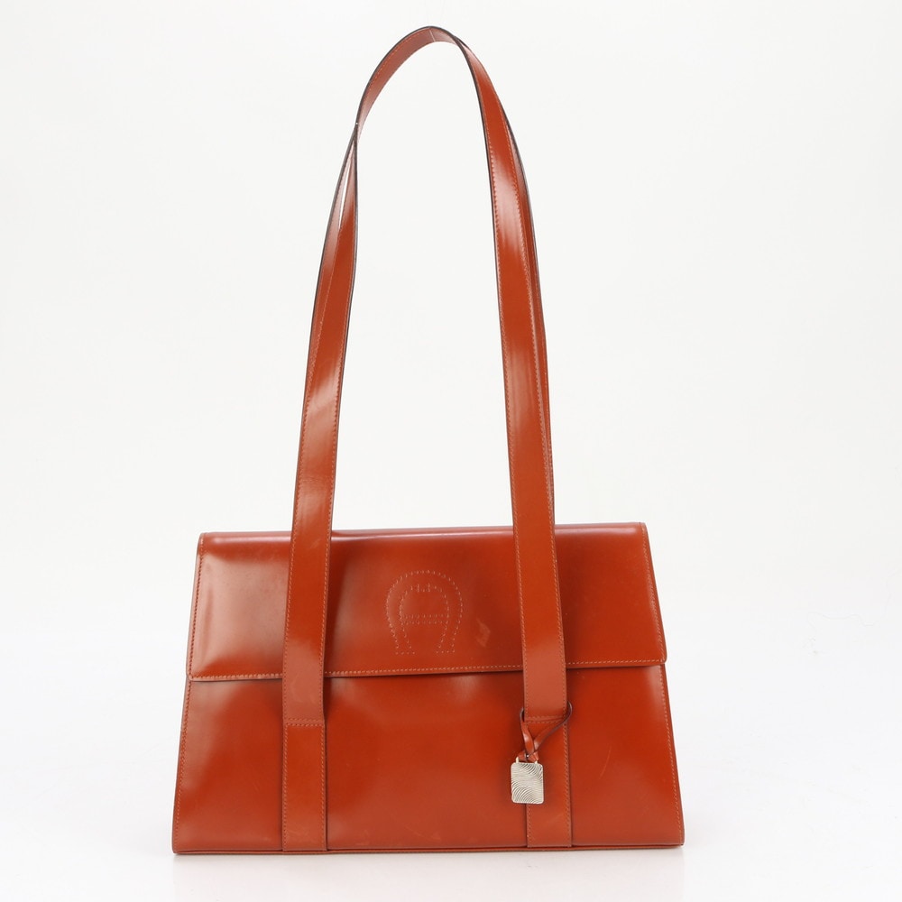 パンチング ロゴ レザー ショルダーバッグ 肩掛け トート ハンド ブラウン 茶色 ブランド おしゃれ 婦人 かわいい レディース MMM BF20-8 中古