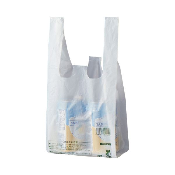 （まとめ）スマートサプライ レジ袋（乳白） 8号 RB8W-B25 1パック（100枚） [x30]