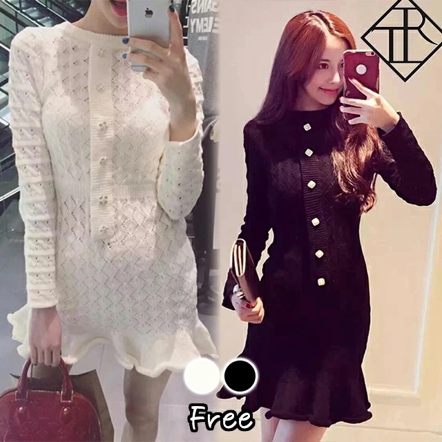 【即納】ワンピース レディース ニットワンピース 秋冬 ロングワンピース 秋 ニット ワンピース 大きいサイズ ワンピース ひざ丈 ショート丈 フリル タイト 清楚 大人可愛い かわいい おしゃれ カ