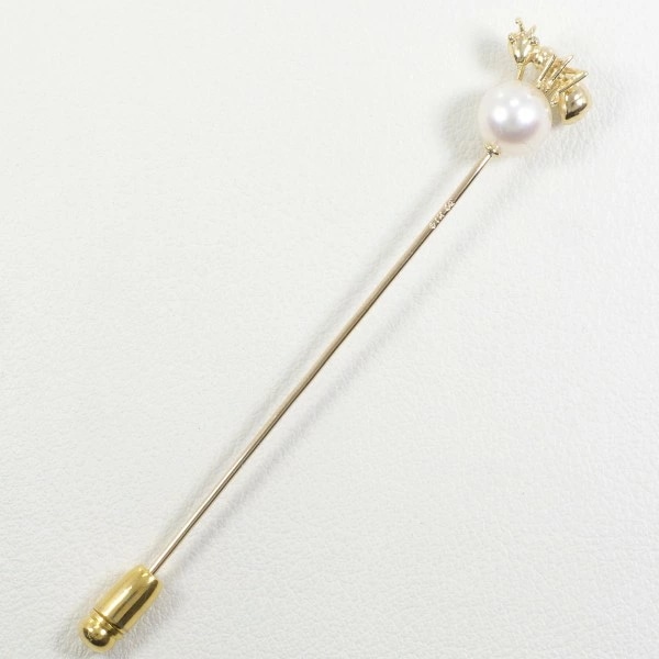 早い者勝ち ミキモト K14YG 合金 ピンブローチ パール(真珠) 総重量約2.7g 真珠