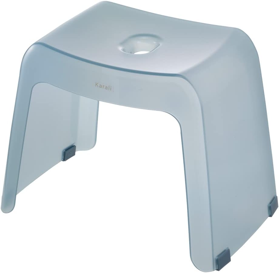 風呂椅子 高さ30cm カラリ おしゃれ karali 風呂イス バスチェア 腰かけ 30H 透明 くすみカラー シャワーチェア コの字 すべり止め イス いす 椅子 風呂 バス シンプル