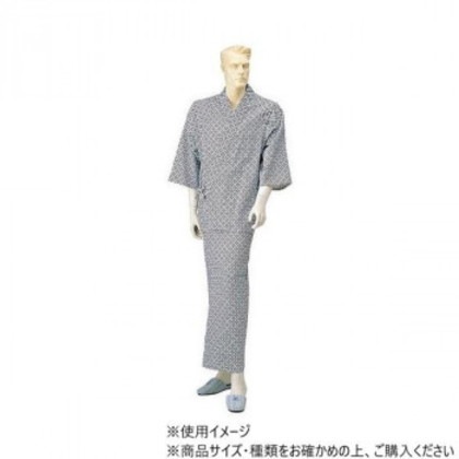 神戸生絲 紳士セパレートねまき(ラグラン袖・裾よけプラス1枚)フリー No.30 コン 幾何柄