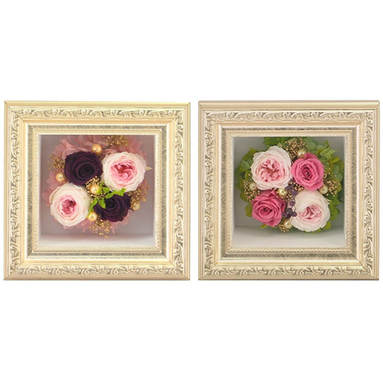 プリザーブドフラワー デコラフレーム 壁掛けアレンジ