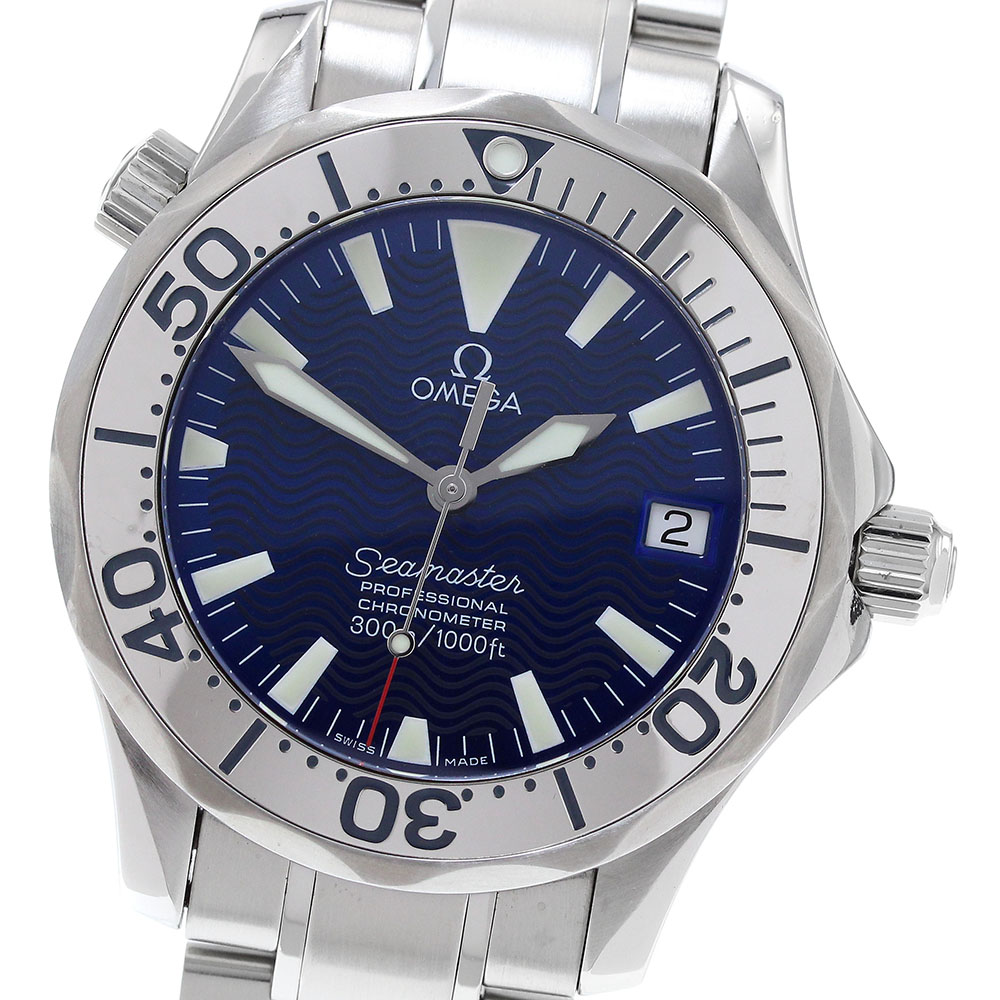 オメガ OMEGA 2253.80 シーマスター300 デイト 自動巻き ボーイズ 保証書付き_896553【中古】