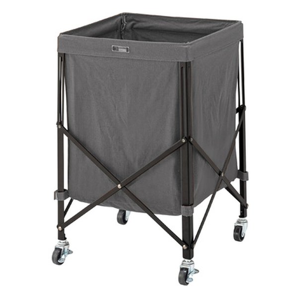 フォールディングバスケットワゴン グレー 幅36×奥行き36×高さ56cm MIP-74GY