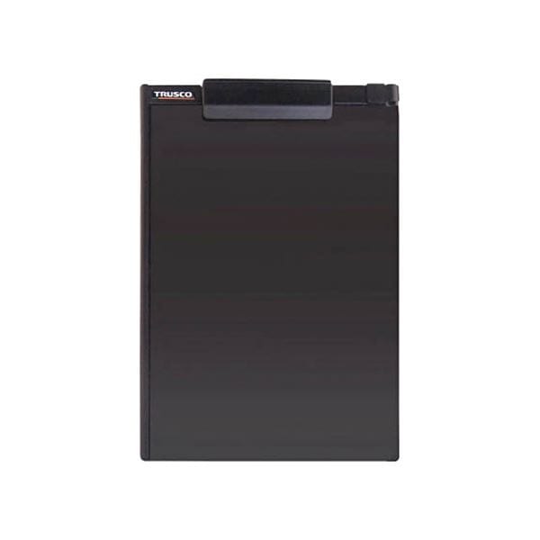 （まとめ）TRUSCOペンホルダー付クリップボード（マグネット付） A4縦 黒 TCBM-A4E-BK 1個 10セット