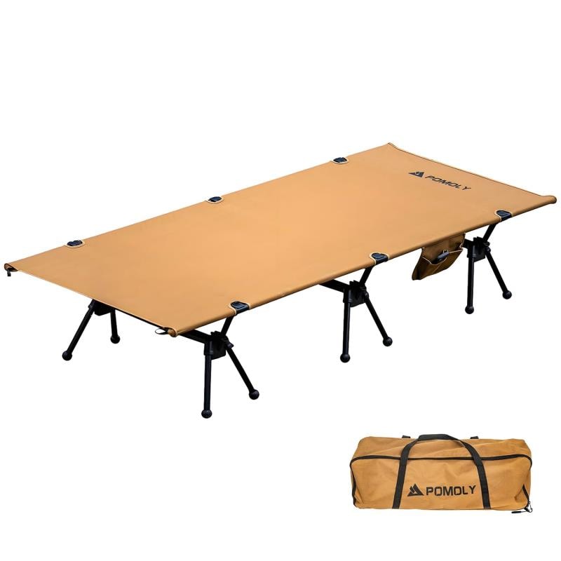 POMOLY キャンプベッド MOK S1 Bed 折りたたみベッド 高さ調整可能 耐荷重150kg 軽量 快適 強靭サポート コンパクト収納 車中泊 アウトドア 緊急 簡易ベッド