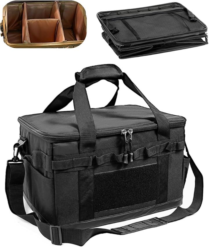 便利な 大容量 ソフトコンテナ ボックス アウトドア キャンプ 収納ボックス 折り畳みコンテナ 屋外 防水 蓋付き ツールバッグ キャンプギア(ブラック 45L)