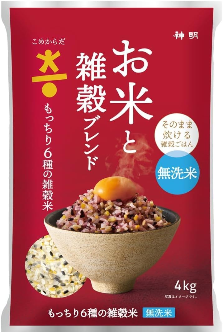 こめからだ 【もちぷち黄金ごはん】 4 雑穀米 無洗米 国産もち麦 玄米 そのまま炊ける 雑穀 ごはん (4kg, もっちり6種の雑穀米)