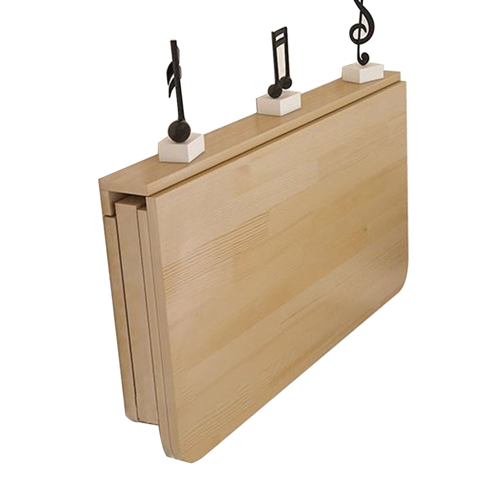 無垢材折りたたみ壁テーブル キッチンとリビングルーム用 折りたたみ式ダイニングテーブル ブラケット付き 壁掛けドロップリーフテーブル (L50xW30cm)