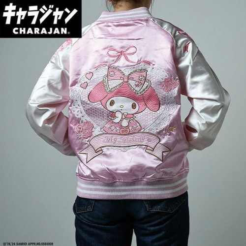 丸眞(マルシン) スカジャン(L) マイメロディ レースピンクローズ　男女兼用 キャラクター キャラジャン CHARAJAN 　3825013800