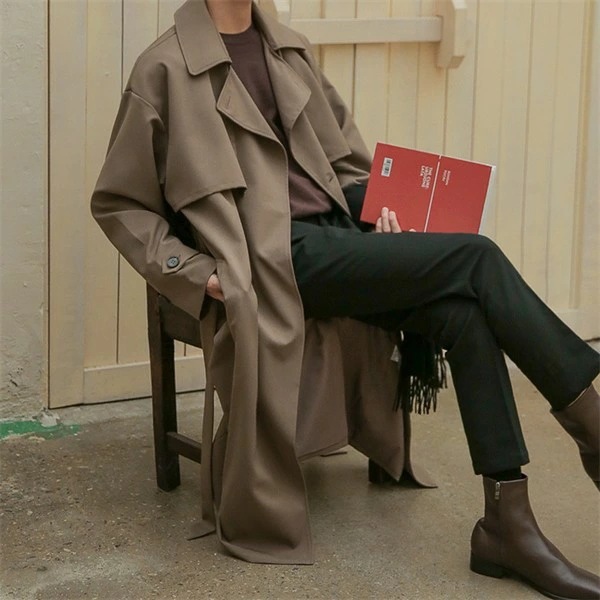 爆裂超特価 トレンチコート メンズ スプリングコート 秋コート ロング トレンチ コート ステンカラーコート 男性 紳士服 膝丈 春 秋 アウター 春物 秋服 シンプル カジュアル ビジネス 学生 ジ