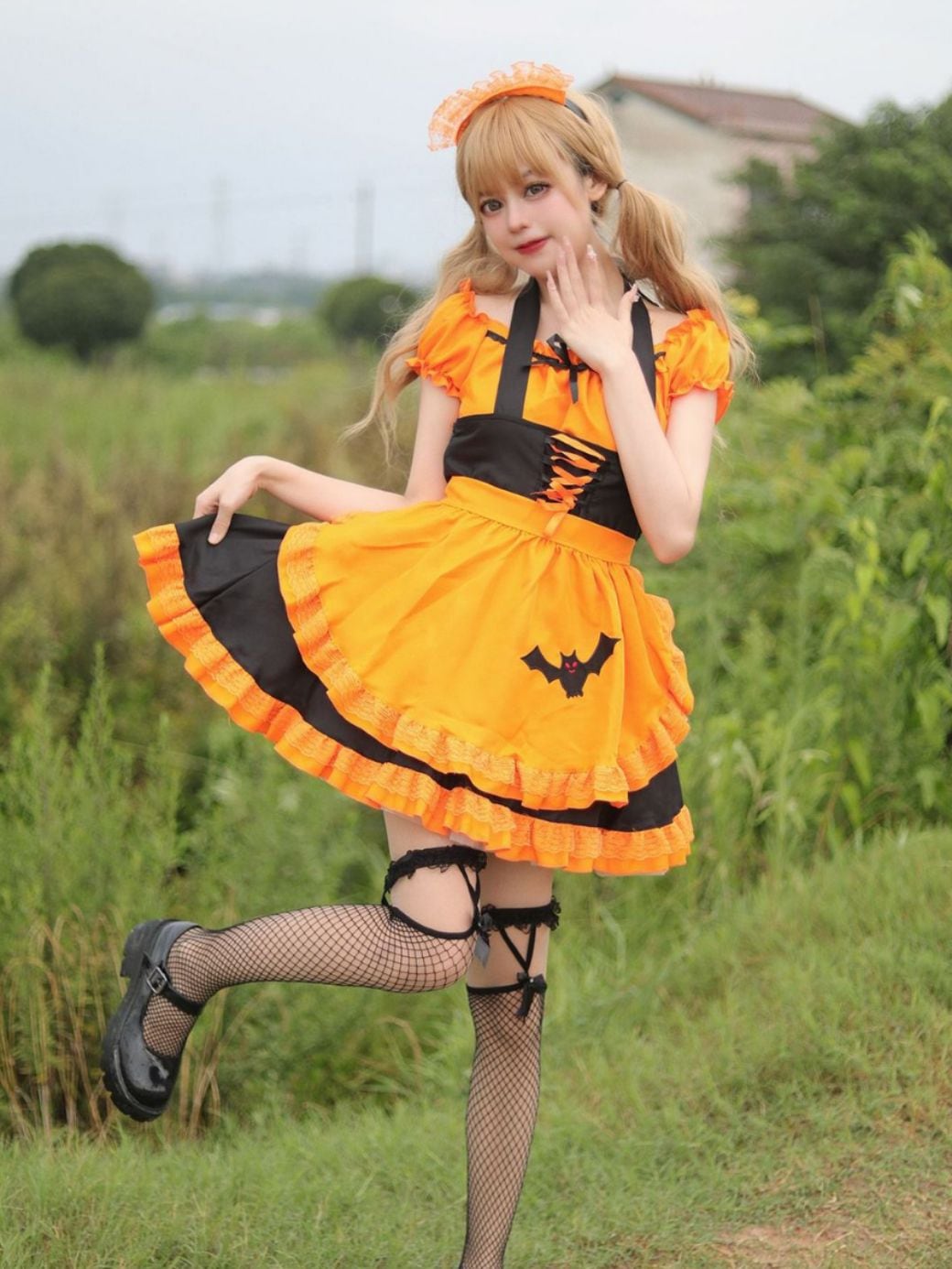 ハロウィン メイド コスプレ かぼちゃ コスチューム レディース ハロウィン コスチューム 大人 女装 メイド コスチューム 仮装 ロリータ メイド コスチューム