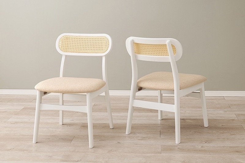 ダイニングチェア 椅子 おしゃれ 韓国風 ナチュラルモダン レトロ エレガント かわいい いす イス 座面高42cm 2脚セット 籐 ラタン