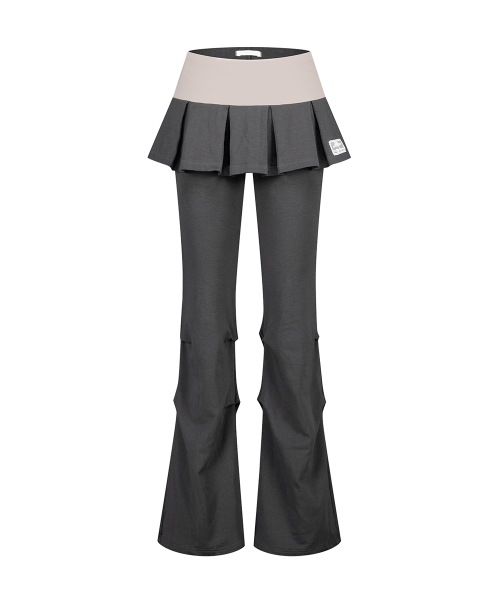 【ILLIGO】 TWO-TONE PLEATED SKIRT PANTS CHARCOAL 正規品