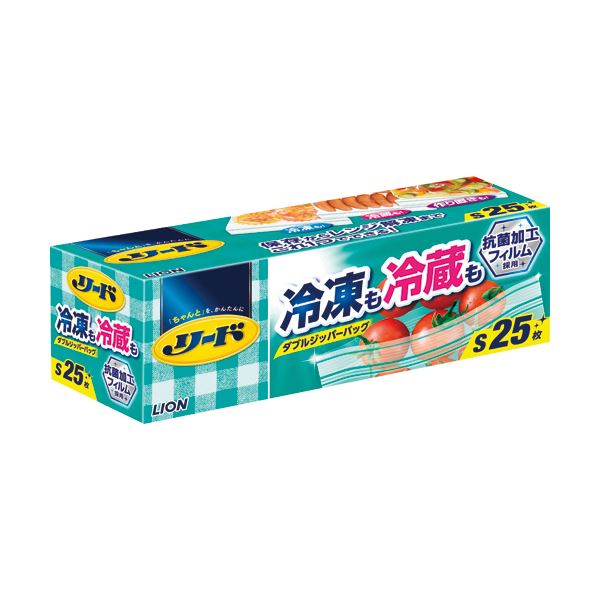 （まとめ）ライオン リード冷凍も冷蔵も新鮮保存バッグ ダブルジッパー S 1パック（25枚）20セット