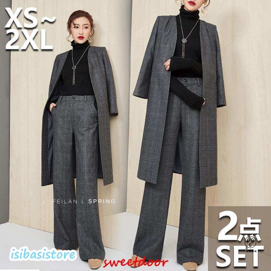 今日限りで!!卒業式 服 母 スーツ セットアップ レディース 春 ブレザー ワイドパンツ 服 秋 冬 ハイウエスト ウエストゴム 30代 50代 40代 入学式 卒園式 入園式