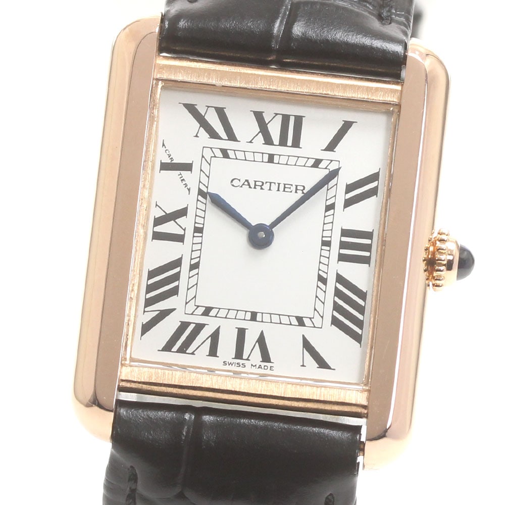 カルティエ CARTIER W5200024 タンクソロSM K18PG/SS クォーツ レディース 美品 _869210【中古】