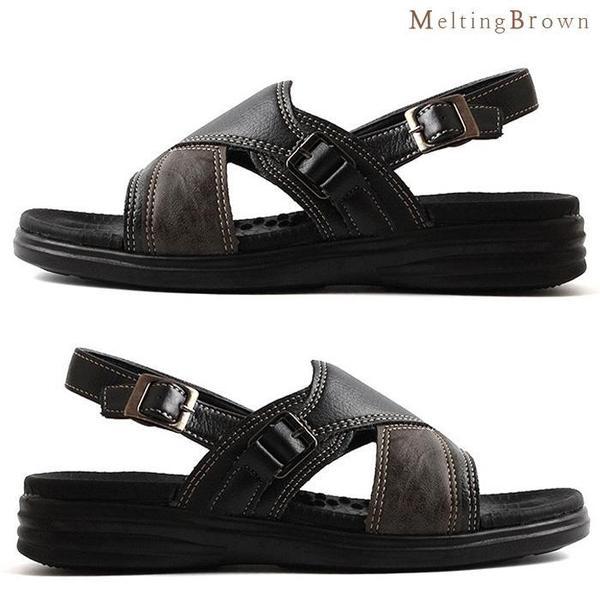 メンズサンダル レザーサンダル 夏サンダル MK23