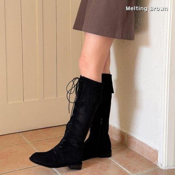 女性用冬ブーツ スエードロングブーツ K63