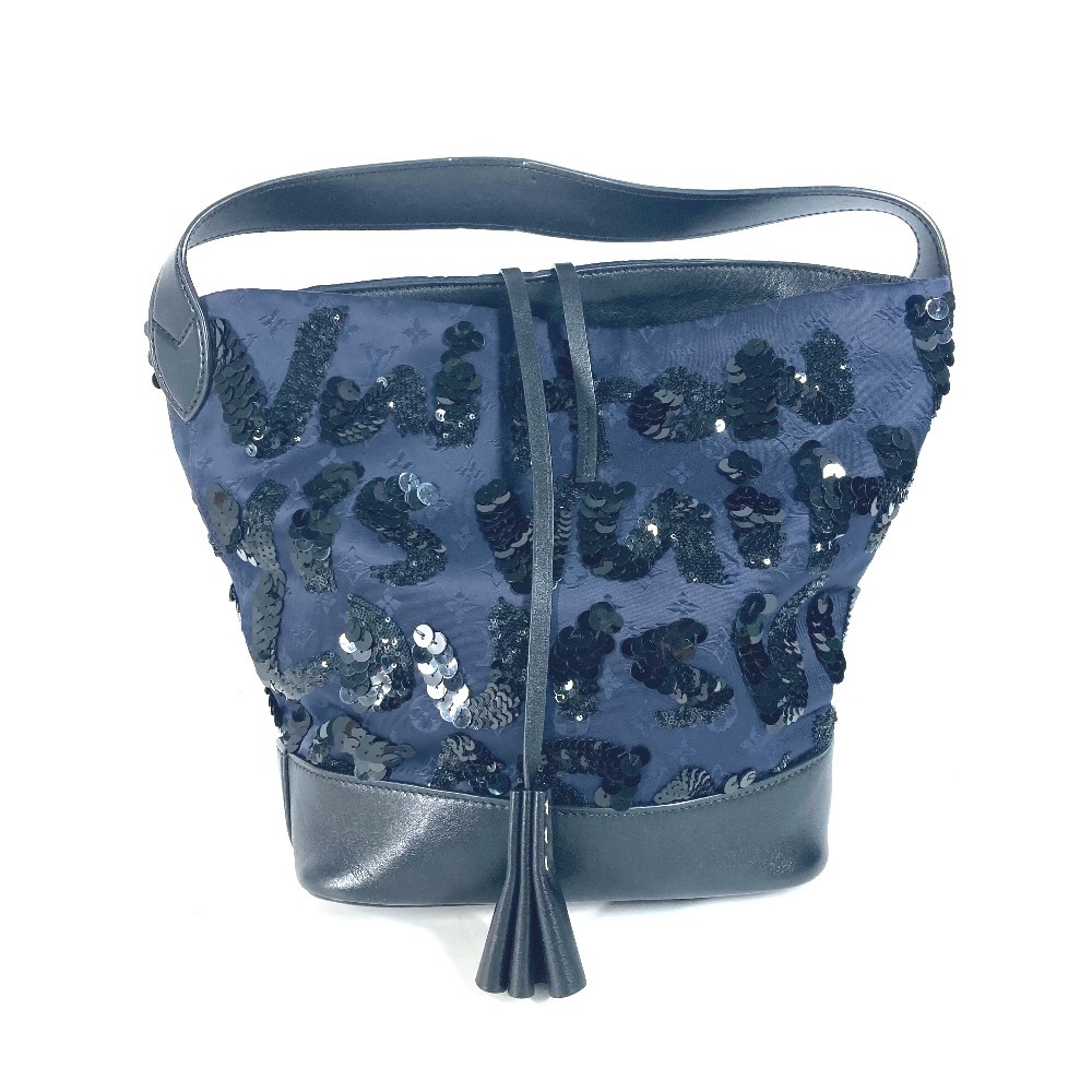 ハンドバッグ M94564 スポットライトGM モノグラム サテン NN14 スパンコール ショルダーバッグ ポーチ付き バケツ 肩掛け サテン ネイビー