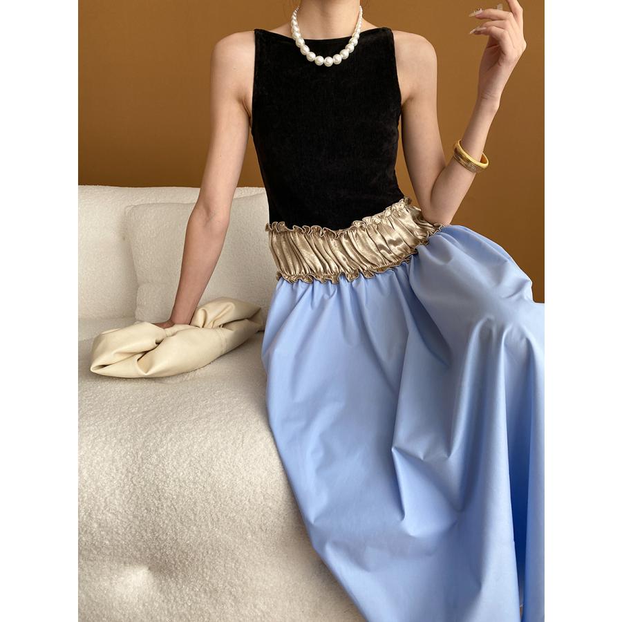 2025新入荷 ワンピース レディース 夏 袖なし Aライン 着痩せ 切り替え デート OL カジュアル おしゃれ 30代 40代 50代 キレイめ 高級感 フランス式 8,111円