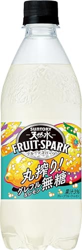 他サイト： サントリー 天然水 FRUIT-SPARK グレフル＆レモン フルーツスパーク フルスパ 無糖 果汁炭酸 500ml×24本の商品画像