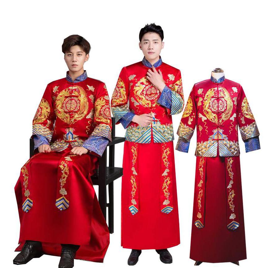 中華服　メンズ用　上下二点セット　チャイナ服　男性華流コスプレ衣装　チャイナ風舞台ステージ衣装　セットアップ　中国古代漢服唐装　イベント変装仮装　赤30%までに制限