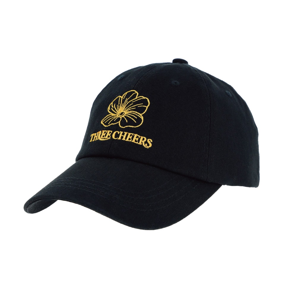 THREECHEERS FLOWER LOGO BALLCAP BLACK