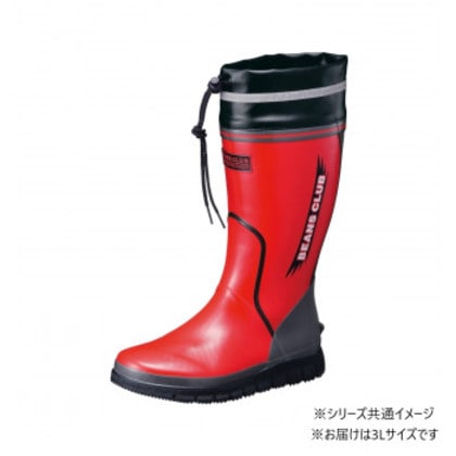 福山ゴム工業 カジュアルショートブーツ ビーンズクラブ 102 3Lレッド AA80900