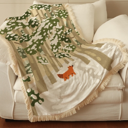 両面5mmマイクロファイバーブランケット 毛布 四季適用 なめらかで心地よい肌触り 洗える タッセル(100X150) キムジェム 「SNOW」